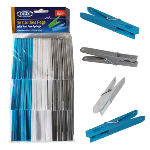 DLUX Pack of 36 Clothes Pegs