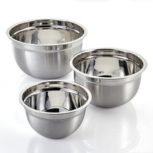 Load image into Gallery viewer, 3 Piece Stainless Steel Deep Mixing Bowl Set 18/22/26cm
