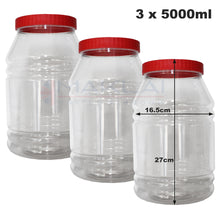 Load image into Gallery viewer, Sunpet Round Plastic Storage Jars with Red Lids
