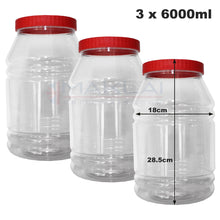 Load image into Gallery viewer, Sunpet Round Plastic Storage Jars with Red Lids
